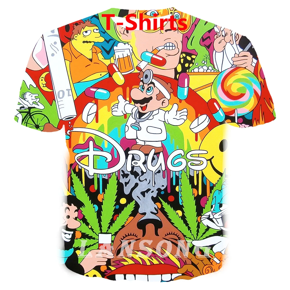 cartoon trippy drugs 3d print t shirt/sweatshirts/hoodies/pants men  harajuku funny tee streetwear hip hop plus size pullover top|T-Shirts| -  AliExpress