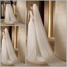 Элегантный соборный Свадебный вуаль с расческой один слой свадебная вуаль из тюля для невесты