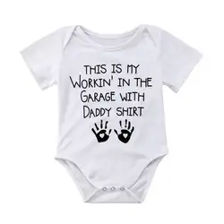 Одежда для новорожденных мальчиков и девочек 0-18 месяцев, комбинезон с короткими рукавами и буквенным принтом, Милый Летний комбинезон, Infantil