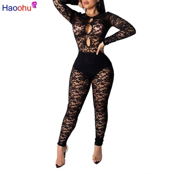 black lace one piece jumpsuit