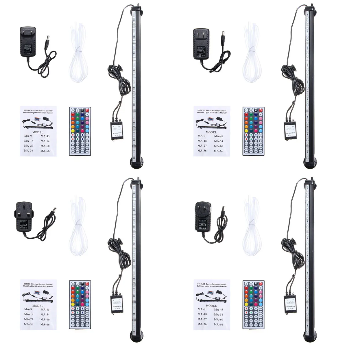 

Smuxi 46CM 5050 RGB LED Aquarium Light Fish Tank IP68 Submersible Light Aquatic Air Bubble Oxygenation Lamp EU/US/UK /AU Plug