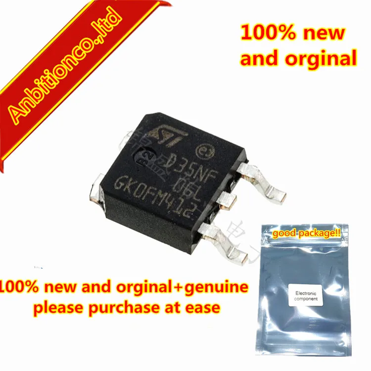 10 шт. 100% новый и оригинальный STD35NF06LT4 D35NF06L TO-252 N-CHANNEL 60в-0.014ohm-35A DPAK STripFETII MOSFET в