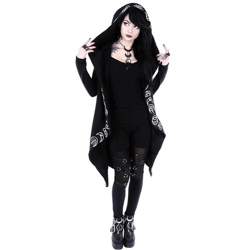 Women's Chic Gothic Hooded Top-4