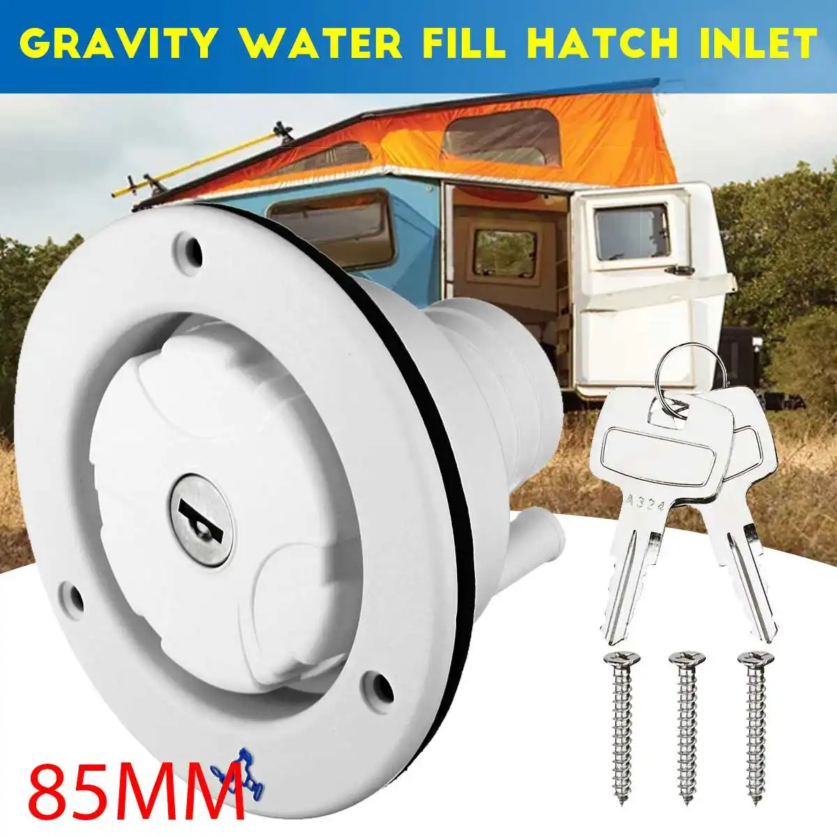 Water Locking Inlet Hatch Filler Cap For Caravan Motorhome Fresh
