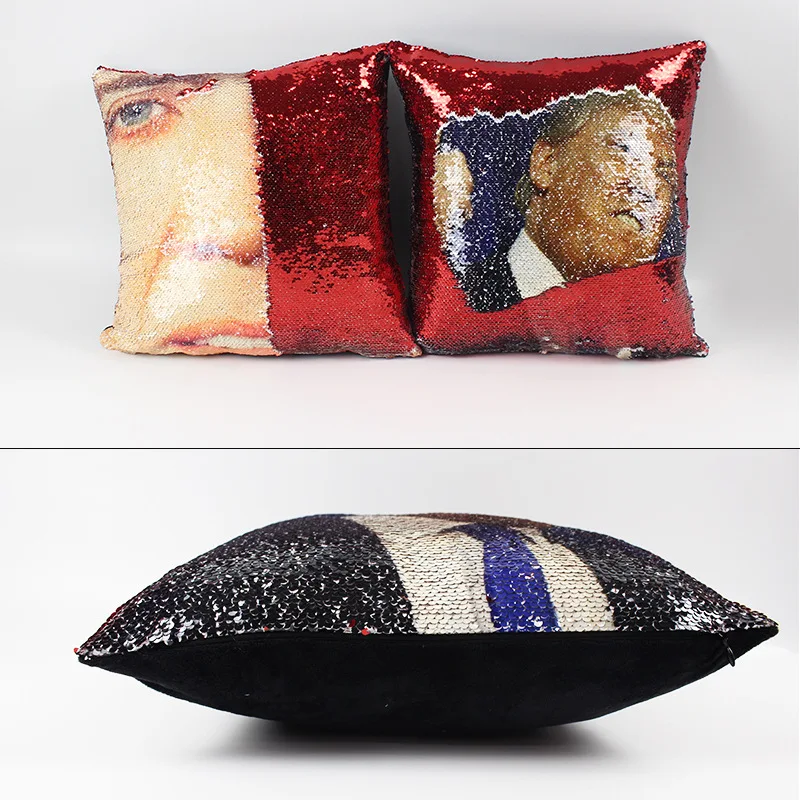 Bright Color Sofa Waist Trump Pillow Case Mermaid Cushion Cover Sequin