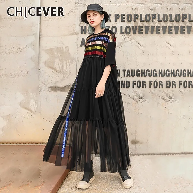 CHICEVER летний женский костюм из двух частей черный жилет с лоскутным цветом и