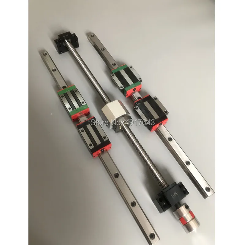 

6 set Square Linear guide sets 400/700/1000mm + 3pcs Ballscrew 1605 - 400/700/1000mm + 3set BK/B12 + Coupling for CNC parts