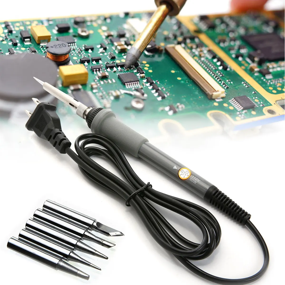 220V 60W Electrical Soldering Iron Hand Tool Adjustable Electric
