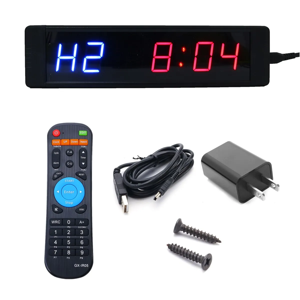 

LED Crossfit Interval Timer Wall Clock w/Wireless Remote Home For Tabata Fitness Timer Exercise Rest Time Fitness
