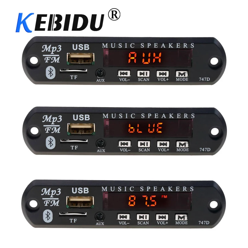 MP3 WMA декодер KEBIDU 12 В 5 плата беспроводной Bluetooth + аудио модуль с сенсорным тоном USB FM