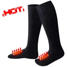 Теплые для женщин и мужчин унисекс с электрическим аккумулятором с подогревом лыжные ноги теплые нагреватель черный лед Рыбалка ноги обуви Сапоги Горячие чулки