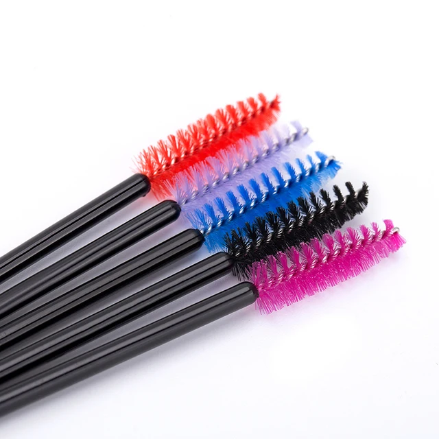Cheap 50pcs Micro Eye Lash Makeup Brushes Eyelash Brush For Eyelash Mascara Wands Lash Eye Brush Cleaner For Eyelash Makeup Tool Kit