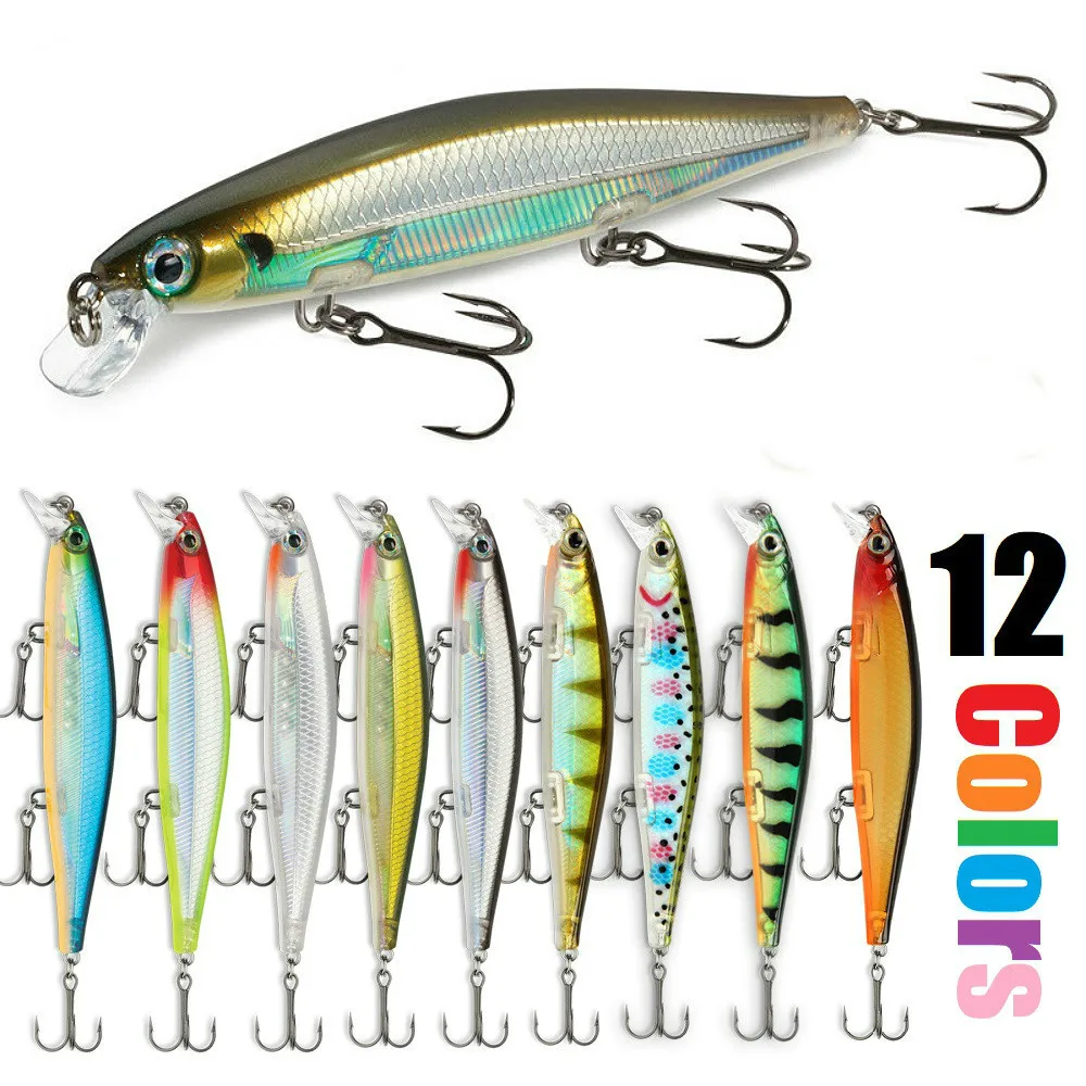 

2019 hot sale Fishing Lure Aritificial Colors 3D Eyes 11mm 13g Hard Bait Minnow Crankbait Wobbler Swimbait Assorted Fishing lure