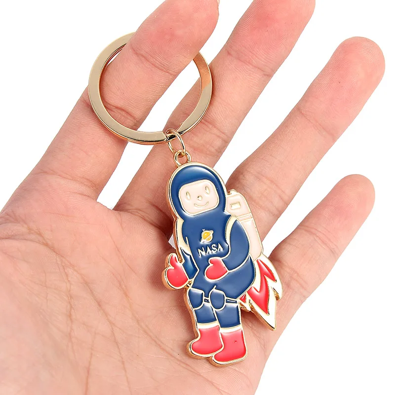 

Trendy Enamel Astronaut Galaxy Universe Spaceman Keychain Key Rings Car Bag Keychain For Women Kids Jewelry Accsssories