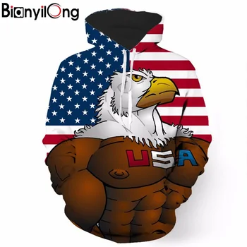 

2019 autumn men's new hoodie music warrior eagle American creative 3D printing fashion casual hooded sweatshirt