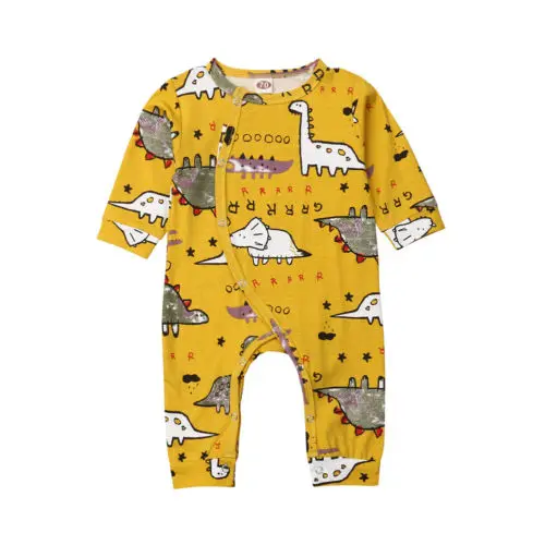 

Baby Boys Girls Romper Long Sleeve Jumpsuit Outfit Dinosaur Print Clothes