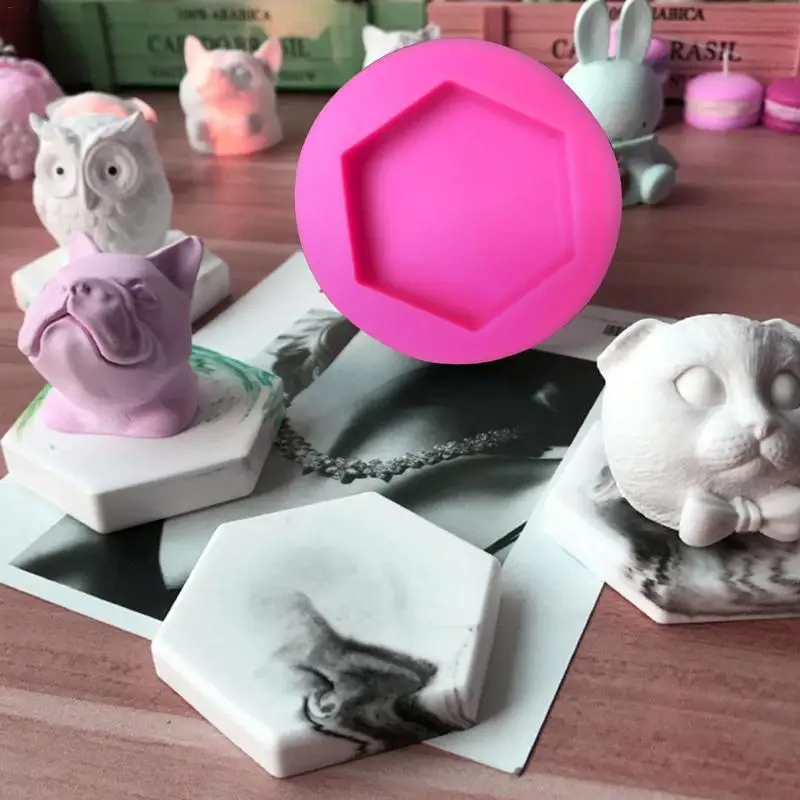 1 шт. DIY каменная штукатурка силиконовая форма шестиугольные фруктовые тарелки