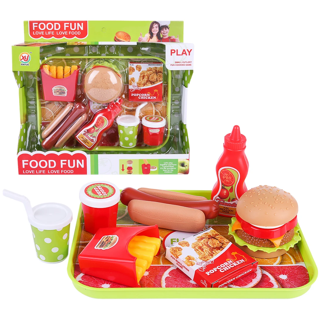 Дети ролевые игры миниатюрные забавные Кухня пластик еда гамбургер фаст-фуд Playset Развивающие игрушки для детей подарок 3 размера