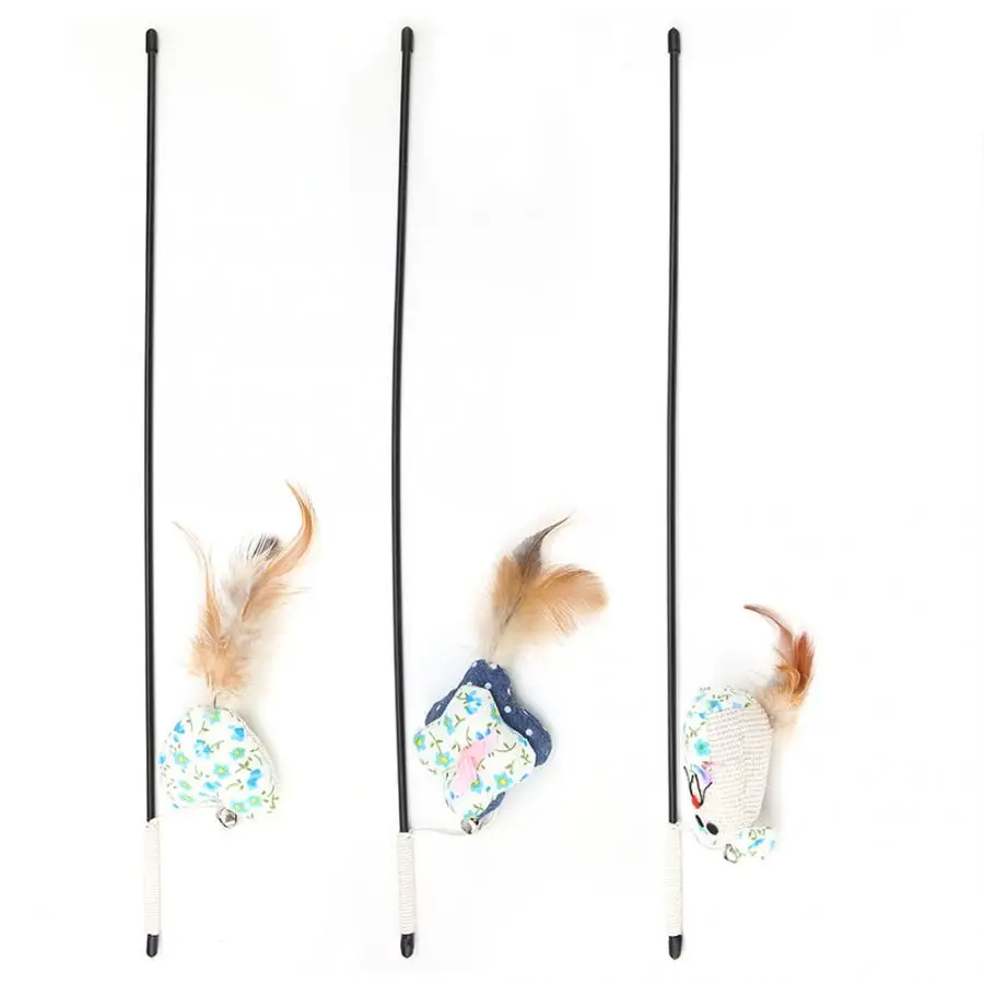 Hot Pet Cat Toy Newly Design Bird Feather Plush Plastic Toy for Cats Cat Catcher Teaser Toy Free Shipping