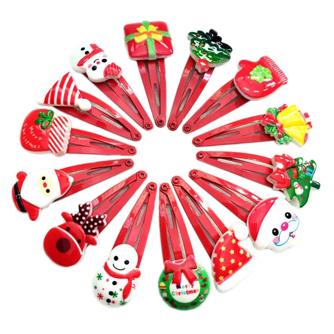 

New 10Pcs/Lot Children Hair Clip Alligator Clip Hairpin For Christmas DIY Decor - Random Mixed Delivery