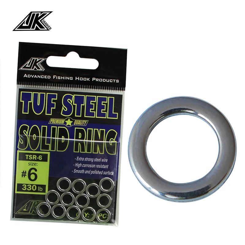 

JK 2 pack 6-12mm Heavy Duty Fishing solid ring No4-9 Seamless ring Stainless Steel 304 polishing Tackle Tool Kit Fishing Lures!!