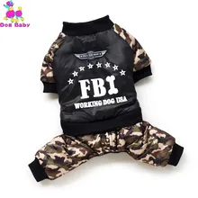 FBI Pet Dog Clothes Overall Thickening Dog Puppy Jumpsuit Costume Warm Winter Clothing For Dogs Ropa Para Perros