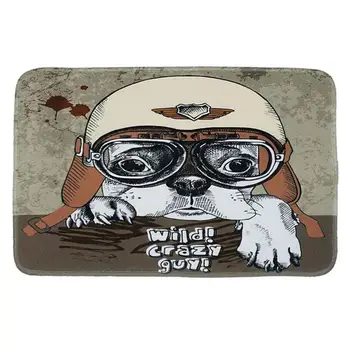 

1 PC Bathmat Printing Dog Pattern Non-slip Water-absorbing Rugs Floor Mat Carpet for Kitchen Bathroom Hallway