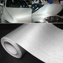 31 см X 150 см, металлическая матовая стальная виниловая пленка для автомобиля, серебряная наклейка