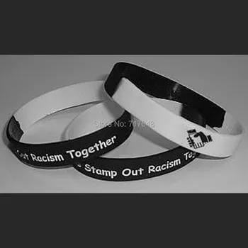 

100pcs Let's Stamp Out Racism Together wristband silicone bracelets free shipping by epacket A