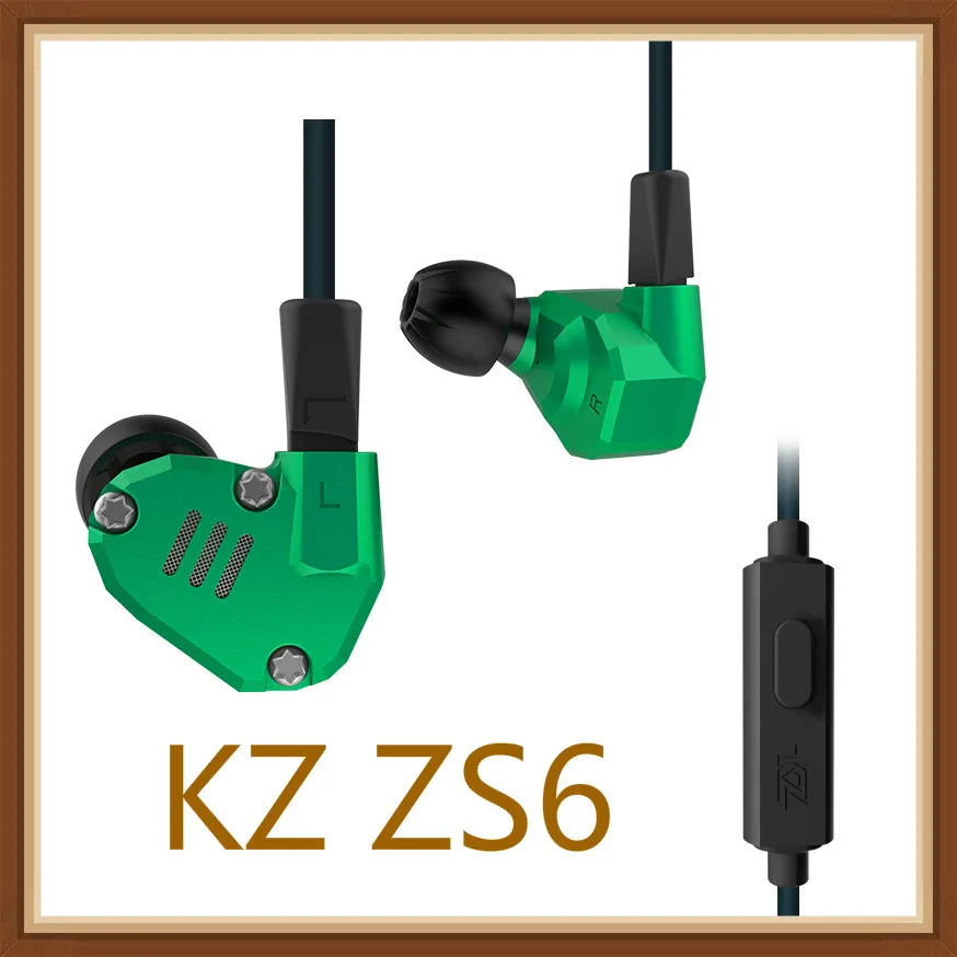 Гибридные наушники вкладыши KZ ZS6 2DD + 2BA Hi Fi DJ мониторы спортивные для бега
