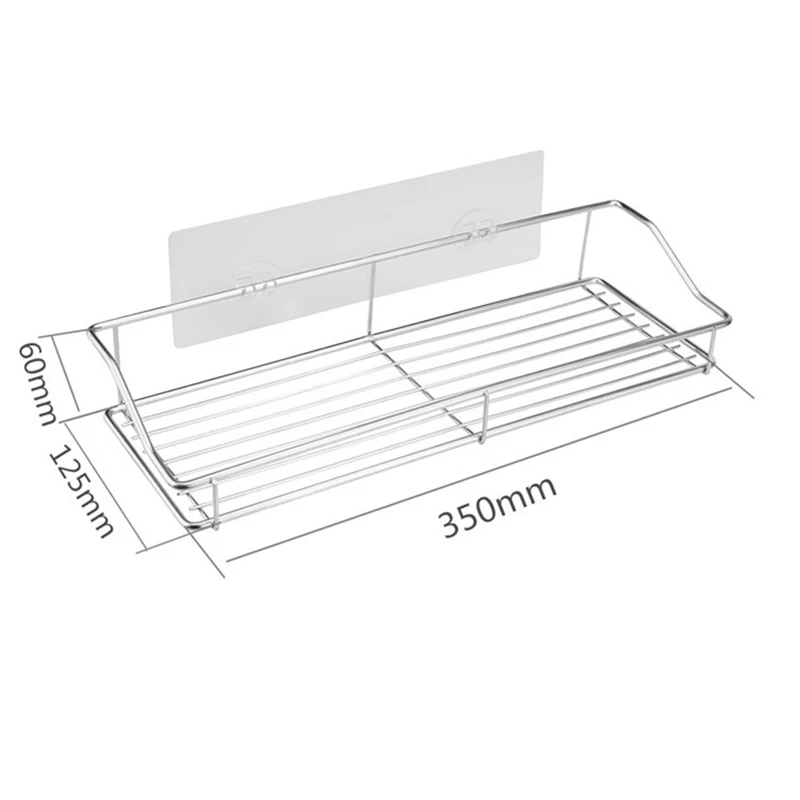 2 Pack Adhesive Bathroom Shelf Shower Shelf Bathroom Kitchen Organizer Rack,Wall Mounted,No Drilling