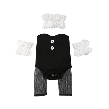 

Pudcoco New Fashion Toddler Baby Girl Clothes Set Cos Play Bunny Romper Top+Pants+Wristband+Collar 5Pcs Outfit Clothes
