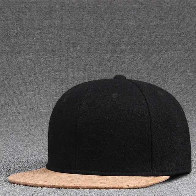 Top quality winter flat brim hip hop hats youth skateboard caps wool cork peak wool baseball cap men felt snapback hat 4