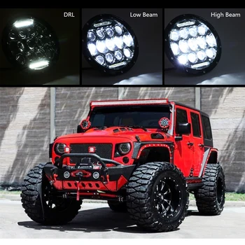 

New Arrival 75W 37 LED Round Circle Day Running Car Light Driving Lamp 1 Pc 3 Lighting Modes IP67 Water Resistance for Jeep