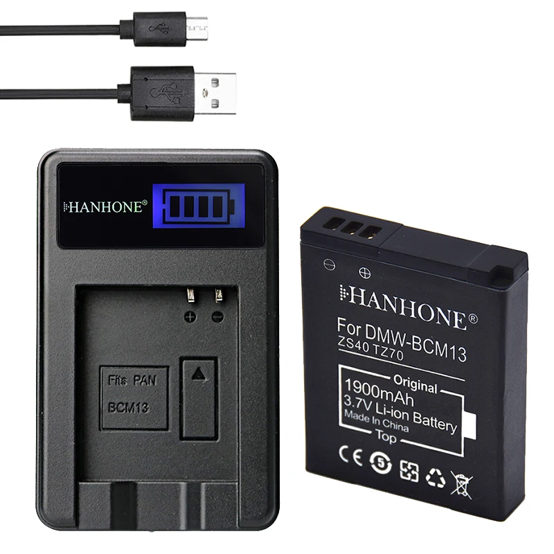 1PCS 1900mAh DMW BCM13E DMW BCM13 Battery+LCD Charger For Panasonic