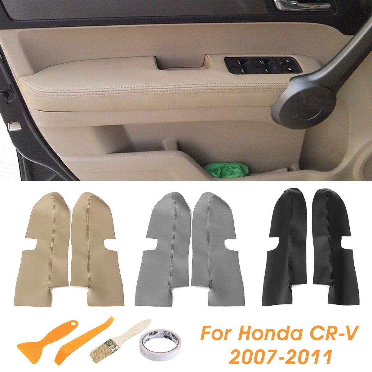 Buy Pair Car Leather Front Door Panels Armrest Cover