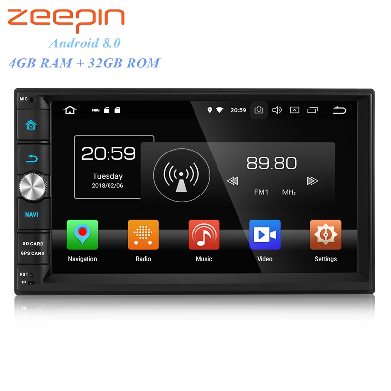 ZEEPIN Android 8 0 4G RAM 2Din автомобильный мультимедийный плеер GPS навигация WiFi 3G