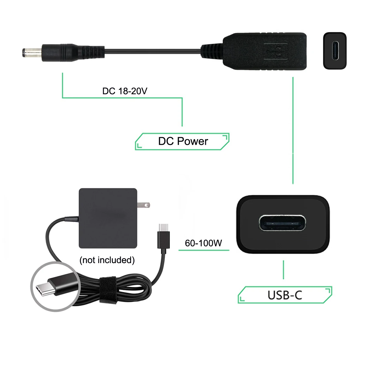 Эмулятор питания с USB 3 1 типа C и питанием от 20 В постоянного тока 5 2 мм