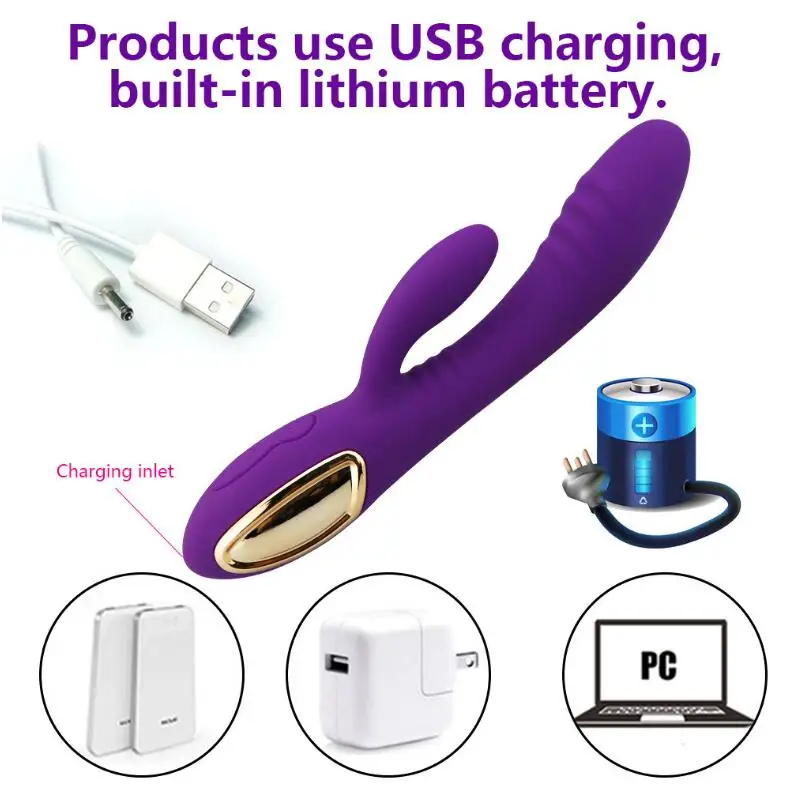 2 motor 10 Speed sex toy vibrator Soft G Spot rabbit vibrator USB Waterproof Adult Sex Toys for Women