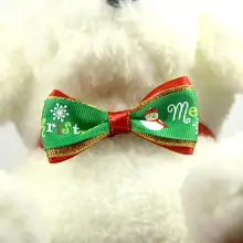 

Hot Selling Multi Patterns Pet Bow Tie Necktie Collar With Snowflakes Patterns For Christmas Puppy Dogs Cats Party Supply