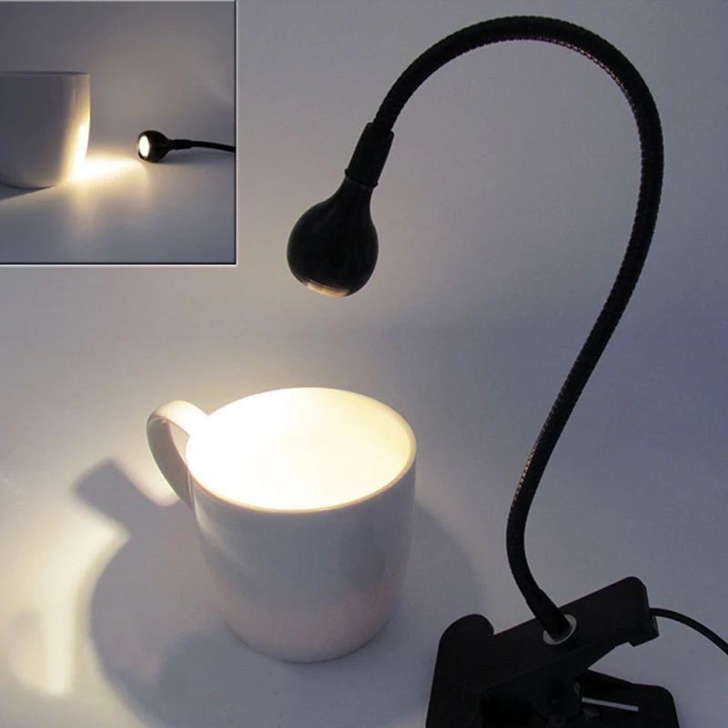 

3W USB Flexible LED Stand Clip Reading Light Clip-on Beside Bed Table Desk Lamp Book Light Gift for Student