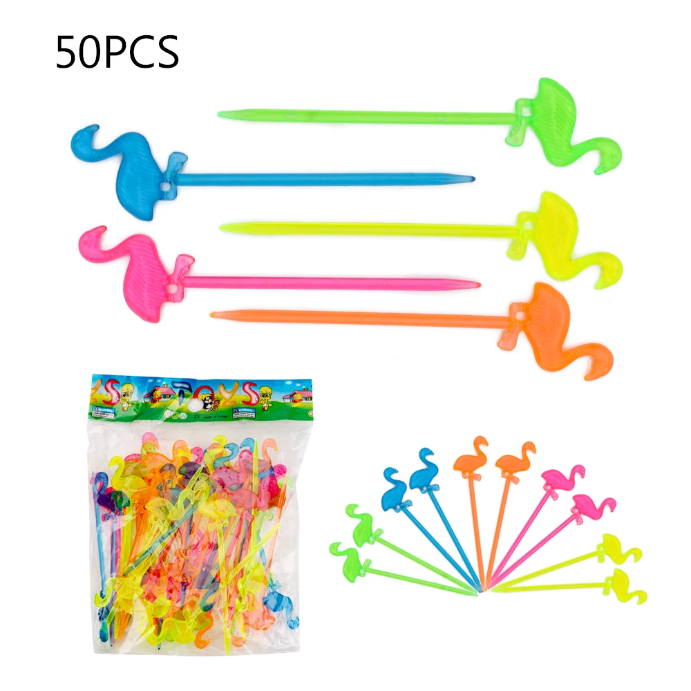 

Fruit Forks Cooking Tools Tableware 50Pcs/set Flamingo Picks Gadgets For Cake Dessert Kitchen Tools Party Supplies