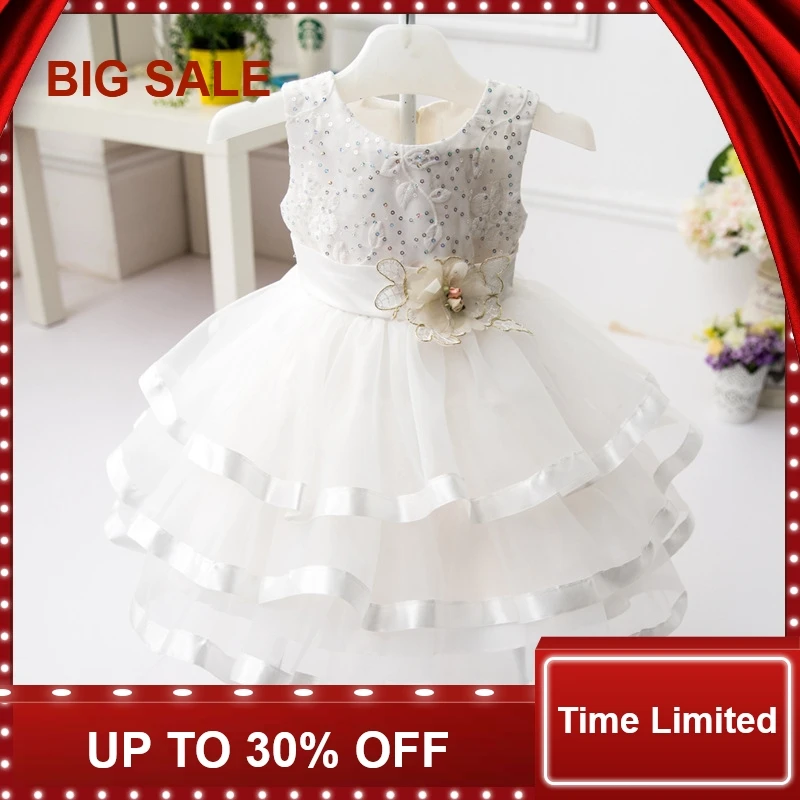 

Baby Girls Dress Flower Princess Girl Kids Formal Wedding Christening Dresses for Party Birthday Size 1-5Y