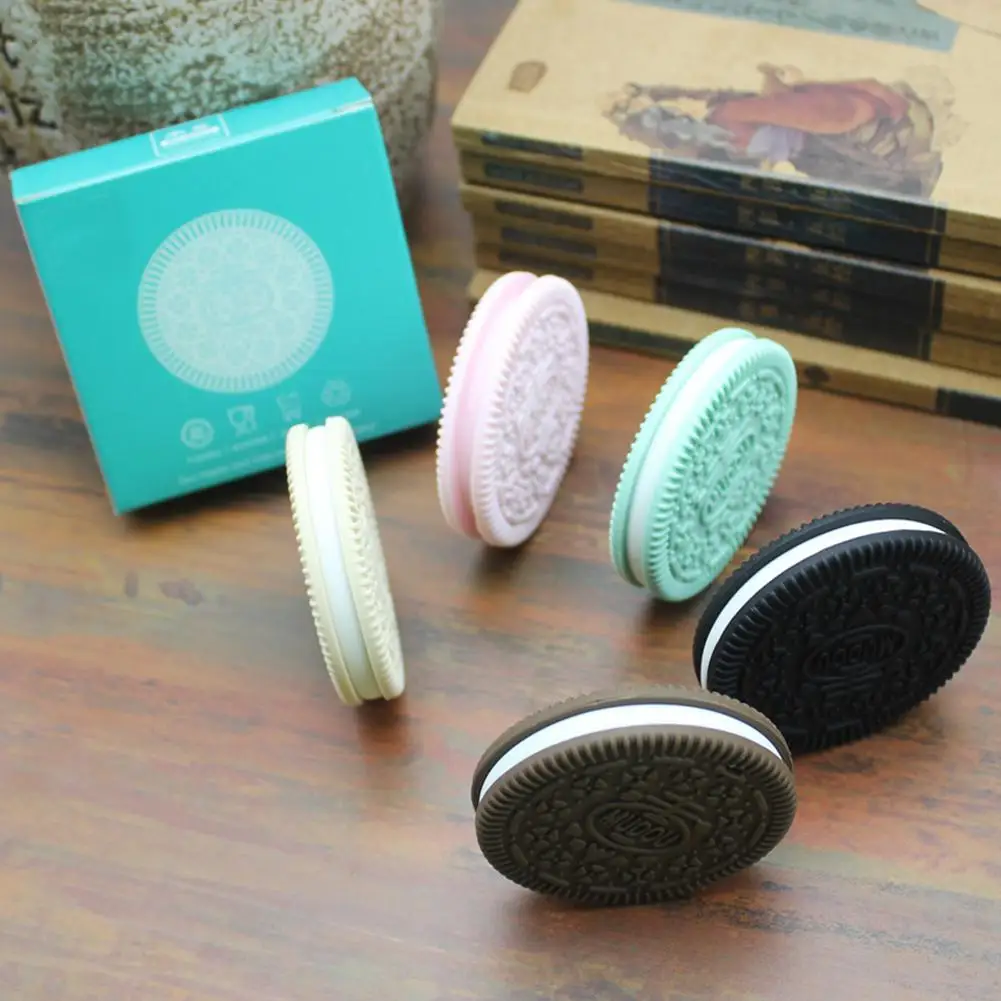 None Baby Soft Silicone Simulation Cookie Teether Teething Pain Relief Teether Toys