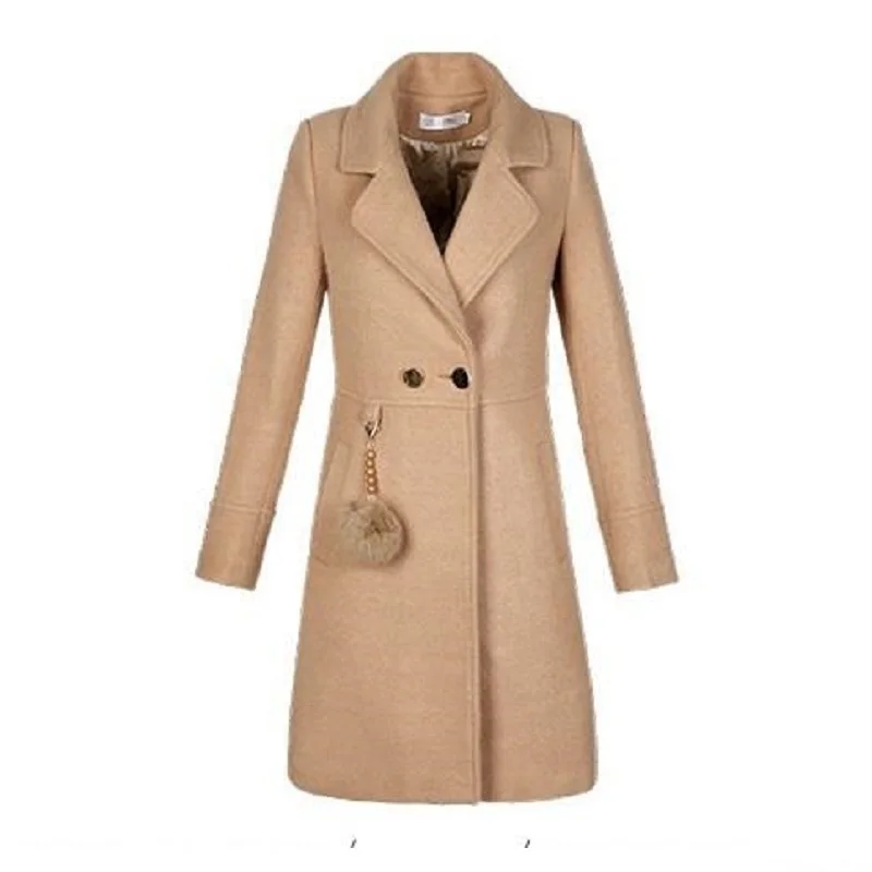 Slim Fit Dames Jassen Tapado де Mujer Invierno Cappotto Донна Весна-осень-зима женщин РК Lunga шерстяное