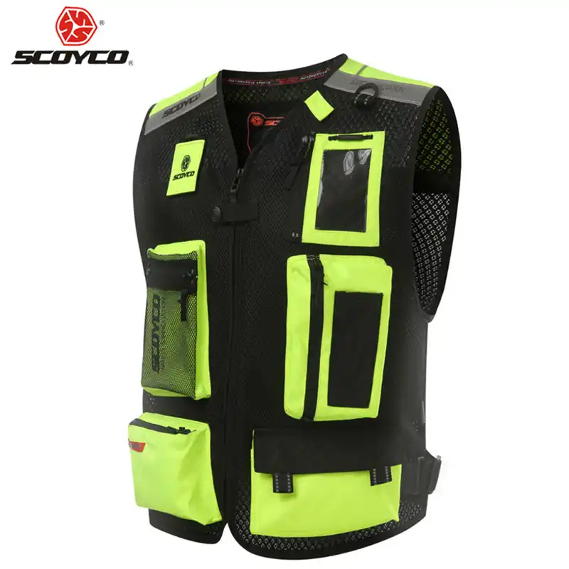 LYSCHY Hi viz Moto Motorcycle Vest Riding Jacket Clothing Body Armor