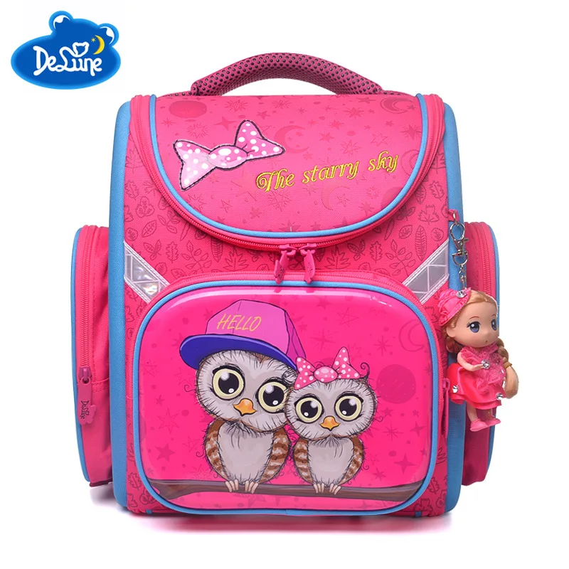 

2019 Children school Backpack For Girl Gift Cartoon owl Pattern Orthopedic School Bag kids Waterproof Backpacks Mochila Infantil