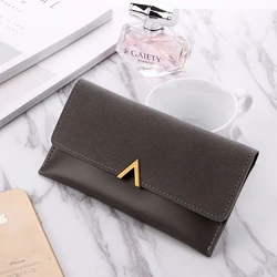 Wallet Matte Color Matching 3 Fold Long Ladies Wallet Leather Multi-Card Women's Wallet Fashion Handbags Wallet Matte Color Matching 3 Fold Long Ladies Wallet Leather Multi-Card Women's Wallet Fashion Handbags
