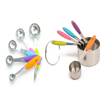 

A New, Elegant, And Fun Way To Cook Or Bake Stainless Steel Measuring Spoon&cup Round Head Baking Tool Kitchen Accessories