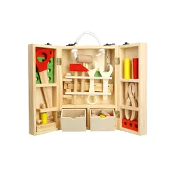 Детский деревянный многофункциональный набор инструментов деревянные игрушки инструмент для мастерской хранения ролевые игрушки набор